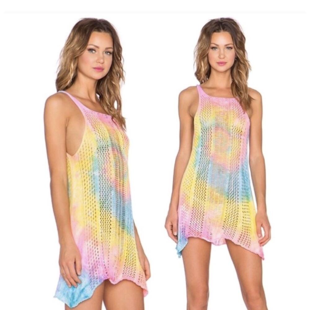 VERY Rare UNIF Wren Tie Dye Crochet Rainbow Dress Size S